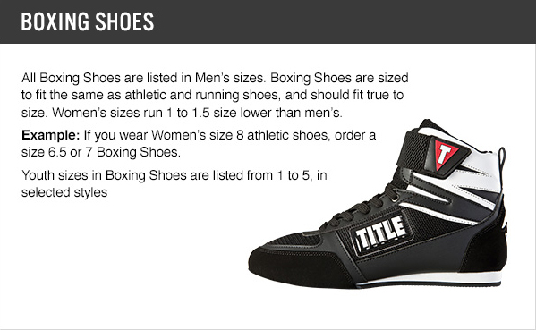 Boxing Shoe Size Chart