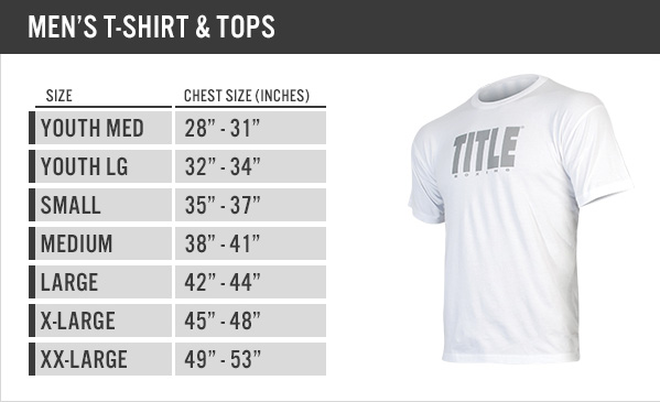 Undefeated Tee Size Chart