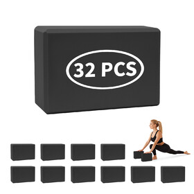 GOGO 32 Packs Yoga Blocks Bulk Yoga Bricks, Non-Slip Foam Gym Block 9X6X3 Inch for Pilates Meditation