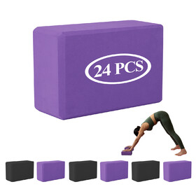 Muka 24 Packs Yoga Block Wholesale, Exercise Blocks High Density Yoga Brick Workout 9x6x4 Inch