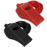 TOPTIE 2 PCS Plastic Sports Whistles with Lanyard Loud Crisp Sound Whistle for Coaches Referees