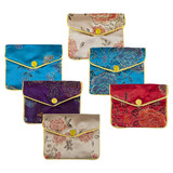 TOPTIE 24 PCS Silk Jewelry Pouch Brocade Embroidered Bags, Coin Purse Gift Bags with Zipper
