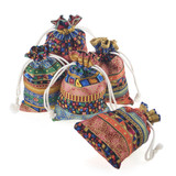 TOPTIE 24pcs Egyptian Ethnic Style Drawstring Jewelry Pouches, Cloth Gift Bags, Muslin Sachet
