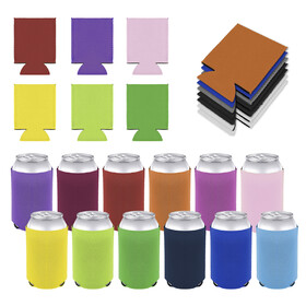 Aspire 25 Pcs Neoprene Blank Can Cooler Sleeves, Soft Insulated Reusable 12oz Beverage Cup Sleeves, 16oz Sublimation Beer Can Cooler Sleeves for Weddings, Parties and HTV Projects