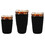 Aspire 3 Pcs Neoprene Iced Coffee Cup Sleeves, 16-32oz Soft Reusable Cold and Hot Beverage Cup Holders for Juice Soda - Black