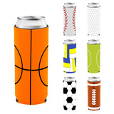 Aspire Sports Slim Can Cooler Sleeves, 12oz Neoprene Skinny Tall Beer Can Holders, Insulators For Sports Events