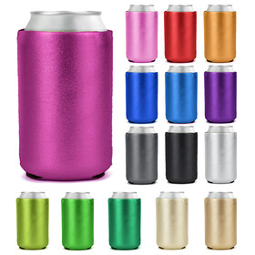 Aspire Can Cooler Sleeves Metallic Neoprene Blank 12-16 oz Collapsible Can Coolers for Beverage Energy Drink Beer