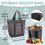 Aspire Insulated Cooler Bag, Reusable Tote Bag, Thermal Insulation Large Grocery Bag for Food Travel Shopping Beach - Black
