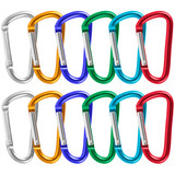 TOPTIE 48PCS Carabiner Keychain, Carabiners Clip Heavy-Duty3 Inch Aluminum D Ring Clips Spring Snap Hook