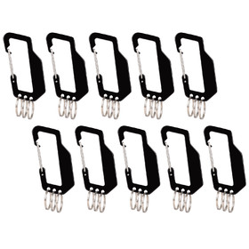 TOPTIE 10 PCS Carabiners, Keychain Clip Hook with 3 Key Rings, 3-3/8 Inches Aluminum Spring Clip