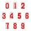 GOGO Flip Scoreboard Numbers 3 1/8" x 5 1/2", Visible Red Number Card, No.0-9 One Side, Price / Set