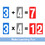 GOGO 4 Sets Number Cards, PVC Portable 0-9 Flip Scorekeeper, 3-1/8" x 5-1/2" - Blue