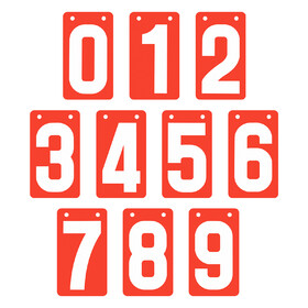 GOGO Number Score Cards, Set of 0-9, 3-1/8" x 5-1/2" Thick PVC Cards (Rings Not Included)