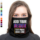 Full Color Custom Seamless Face Bandana No Sew Neck Gaiter Balaclava, Digital Printing Full Color Design, 10" W x 19" L
