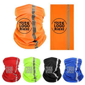 Muka Custom Print Visibility Reflective Safety Neck Gaiter Headband Bandana Face Scarf Wind Dust Sun UV Protection Balaclava