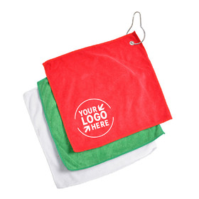 MUKA Custom Microfiber Golf Towel with Metal Grommet and Clip for Sports Camping Yoga Gym , 12" W X 12" H