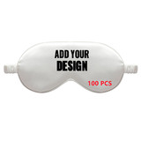 TOPTIE 100 Pack Custom Print Silk Sleep Mask Blindfold Travel Nap Eye Cover Light Double-Side Smooth Rest Eyeshade