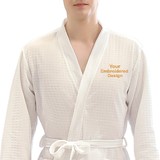 TOPTIE Custom Embroidery Unisex Bathrobe Waffle Spa Robes for Women and Men