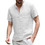 Opromo Blank Men's Short Sleeve Hippie Casual Beach T-Shirts Cotton Linen Tee Henley Shirt