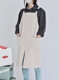 TOPTIE Waterproof Canvas Apron Sleeveless Kitchen Work Uniform Plain Design for Restaurant Cafe
