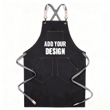 TOPTIE Customized Canvas Apron Sleeveless Style Unisex Solid Color for Salon Coffee Shop Baking Restaurant Bar