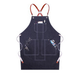 TOPTIE Denim Apron Sleeveless Solid Color Adjustable Kitchen and Work Apron for Restaurant Cafe Barista Nail Salon Barber Artist