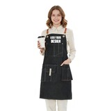 TOPTIE Customized Canvas Work Apron Waterproof Adjustable Unisex Sleeveless Apron for Kitchen Restaurant Cafe Barista Baking Chef