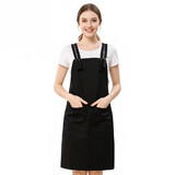 TOPTIE Cross-Back Apron Solid Color Sleeveless Workwear for Salon Bakery Tea Shop Gardening Unisex