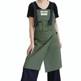 TOPTIE Customized Adjustable Multi Pocket Apron Sleeveless Work Dress Cross Back Split Skirt for Women and Men