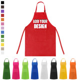 Custom Print Cotton Canvas Kids Aprons with Pocket, Add Your Design on Artist Apron & Chef Apron