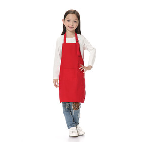 TOPTIE Kid's Bib Chef Aprons with Pocket & Adjustable Strap, for Painting Baking Kitchen Cooking