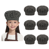 TOPTIE 6 Pack Child's and Adult's Cotton Canvas Adjustable Baking Kitchen Cooking Chef Hat