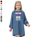 Custom Kids Solid Color Waterproof Long Sleeved Paint Smock with One Front Pocket, Various Colors