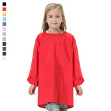 TOPTIE Blank Kids Solid Color Waterproof Long Sleeved Paint Smock with One Front Pocket, Various Colors