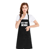 TOPTIE Custom Chef Bib Apron with Two Pockets Polyester Cotton for Kitchen Restaurant, 23.5"W x 27.5"L