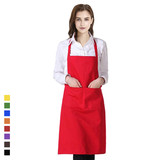 TOPTIE Chef Bib Apron with Two Pockets Polyester Cotton for Kitchen Restaurant, 23.5