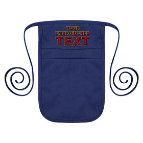Custom Embroidery Money Pouch with Extra Long Waist Ties, Chef Apparel Belt Pouch, 8 1/4" W x 12 1/2"H