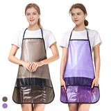 Waterproof Clear Adults Apron Bib with Pockets, 24 1/2&quot;W x 27 1/2&quot;H