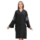 TOPTIE Waterproof Salon Client Spa Robe Black Hair Cutting Apron Gown with Sleeves, 24