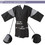 TOPTIE Waterproof Spa Robe Women or Men Black Hair Cutting Apron Gown with Sleeves, 24"W x 39 1/2"H
