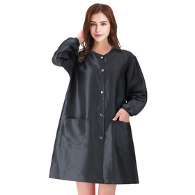 TOPTIE Black Salon Smock Baber Work Clothes Hairdressing Cape Hair Stylist Barber Jacket Pet Grooming Smock