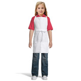 TOPTIE White Blank DIY Kids Youth Teenagers Cotton Canvas Apron with Pockets and Adjustable Waist Ties, 25