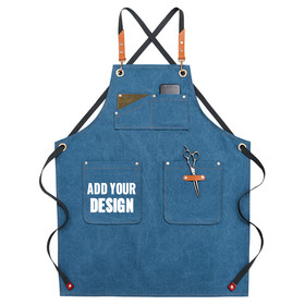 TOPTIE Custom Print Woodworking Canvas Apron Unisex Working Apron Chef Cross-Back Apron with Adjustable Straps and Large Pockets