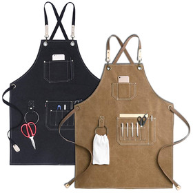 TOPTIE Kitchen Work Apron, Heavy Canvas Aprons, Tool apron with Adjustable Strap And Large Pockets