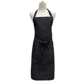 TOPTIE Black Adjustable Bib Apron, Water Oil Stain Resistant Apron for Men Women, for Kitchen Cooking Working BBQ
