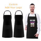 TOPTIE Custom Print Adjustable Bib Apron, Water Oil Resistant Apron for Men Women for Kitchen Cooking Working BBQ, 2 Pack