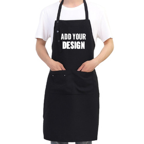 TOPTIE Custom Print Canvas Chef Apron Waterproof for Kitchen Housework with Adjustable Strap and Large Pockets