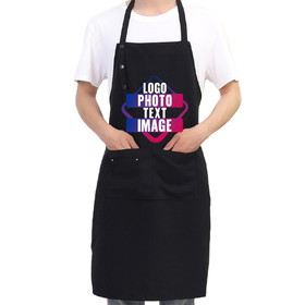 TOPTIE Custom Print Canvas Chef Apron Waterproof for Kitchen Housework with Adjustable Strap and Large Pockets