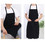 TOPTIE Black Cotton Canvas Waterproof Apron for Kitchen Cooking BBQ Food Service with Adjustable Strap and Large Pockets