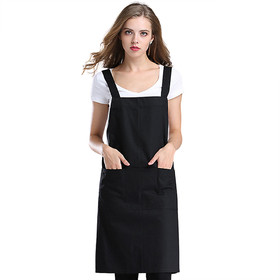 TOPTIE Pure Cotton Kitchen Chef Apron with Pockets for Restaurant Cafe Hotel Shops Gardening Crafting